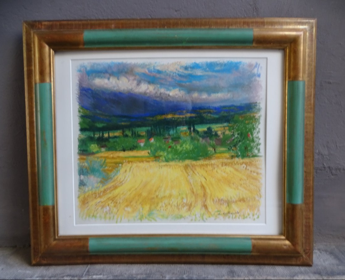 Paul Collomb Pastel Landscape Of Provence