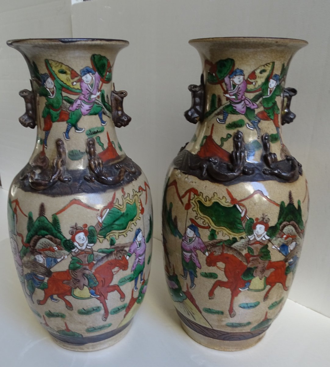 Paire de vases Nankin Chine-photo-2