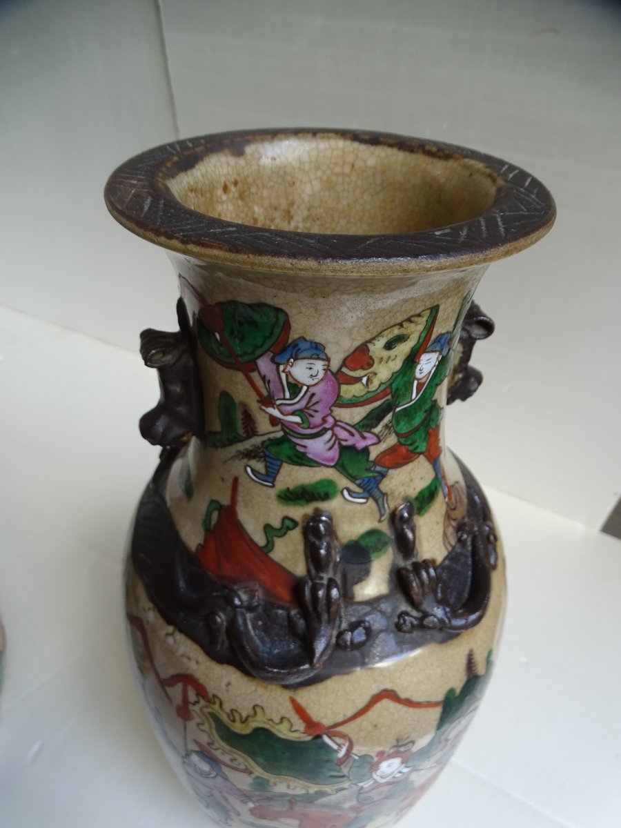 Paire de vases Nankin Chine-photo-2