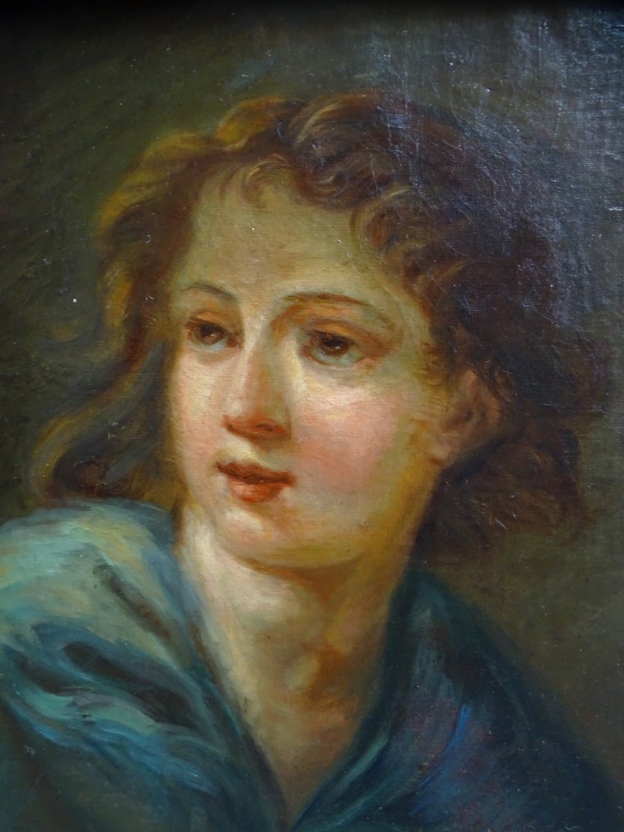 Jean-Baptiste Greuse (d'après) Huile sur toile 19ème-photo-2