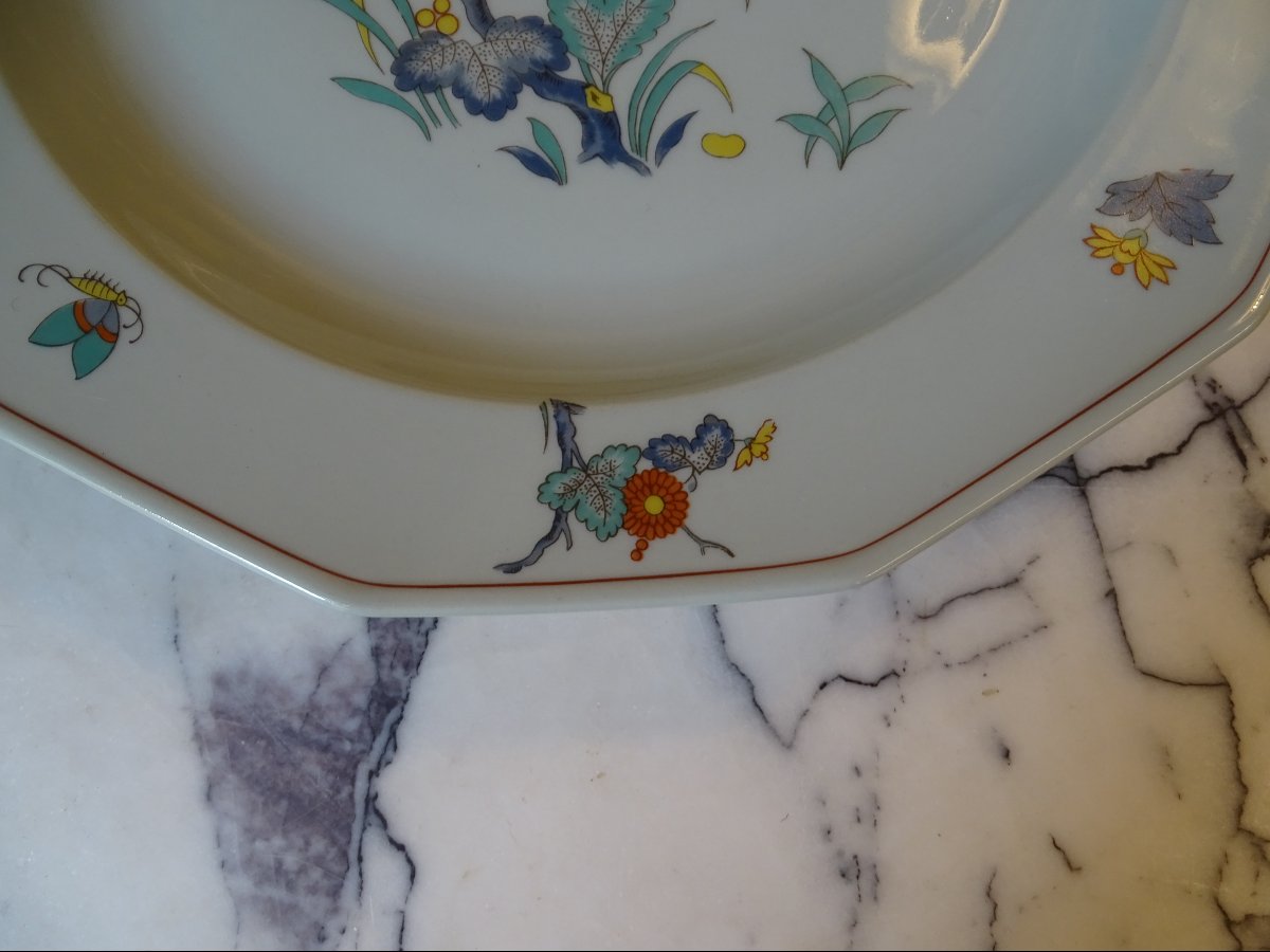 Bernardaud Limoges: 5 Porcelain Dinner Plates And 3 Porcelain Serving Dishes-photo-4