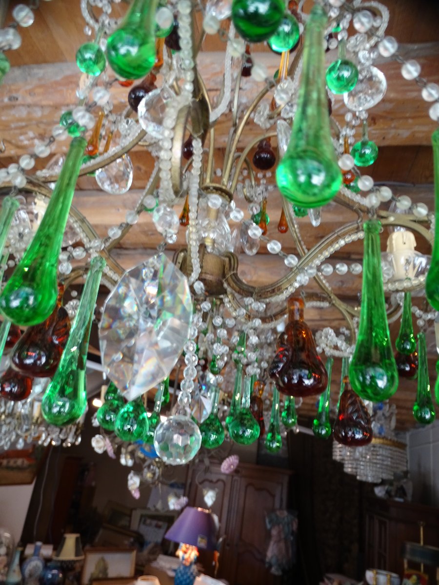 Grand lustre de Murano à 6 lumières -photo-3
