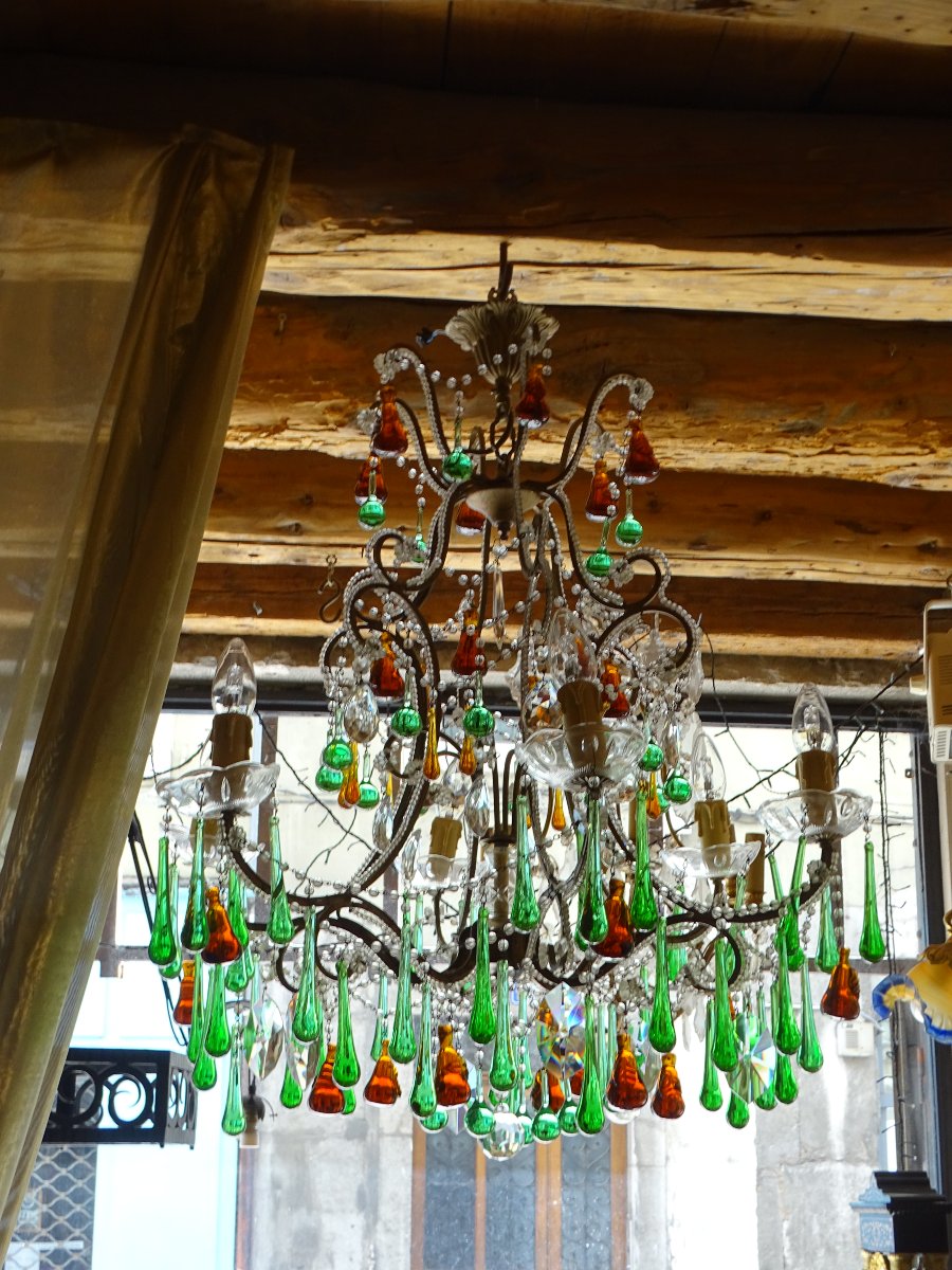 Grand lustre de Murano à 6 lumières 