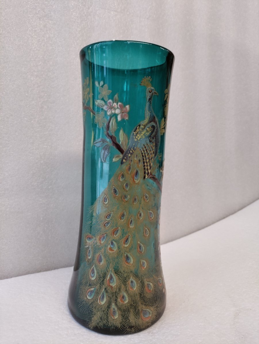 Montjoye/Legras vase au paon-photo-4