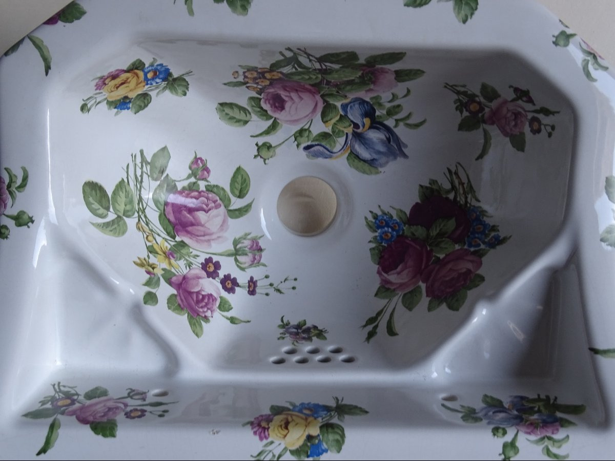 Paris Porcelain Small Sink And Soap Dish 1950s-photo-4