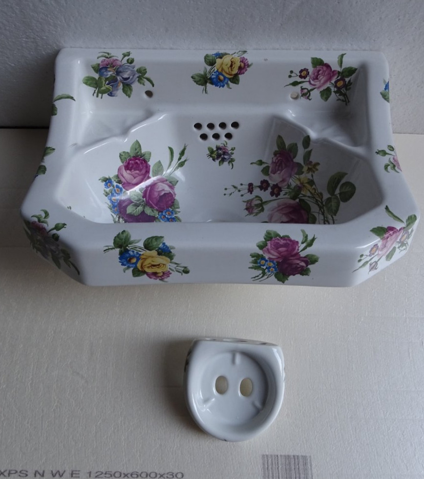 Paris Porcelain Small Sink And Soap Dish 1950s