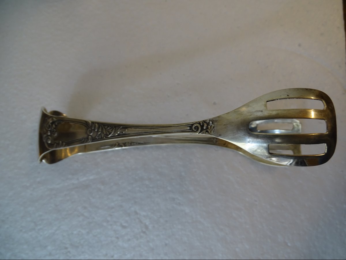 Large Ice Bucket And Tongs Made Of 800 Silver-photo-2