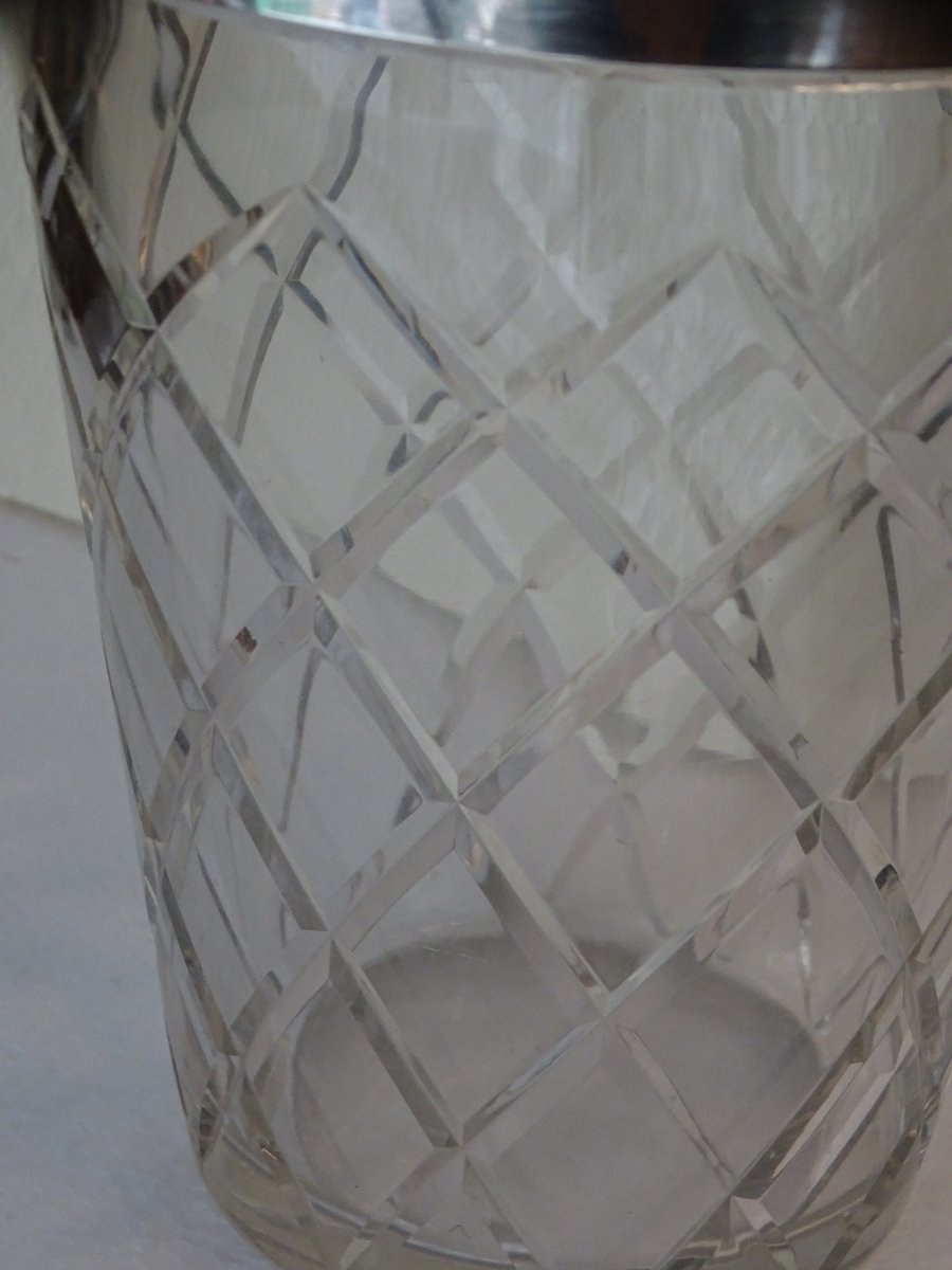 Large Ice Bucket And Tongs Made Of 800 Silver-photo-4