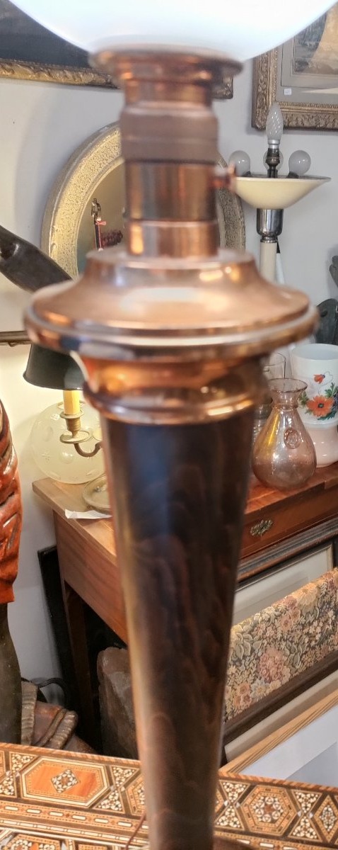 Mazda Wood And Copper Lamp-photo-4