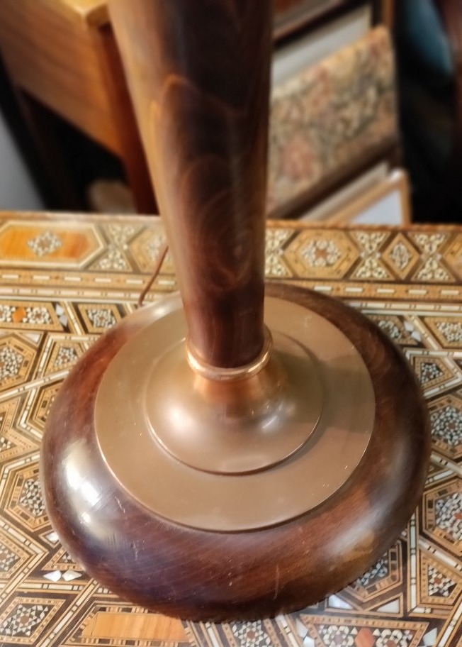 Mazda Wood And Copper Lamp-photo-1