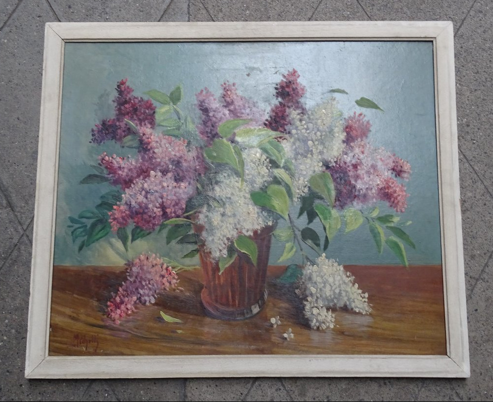 Lilac  Oil On Thick Cardboard
