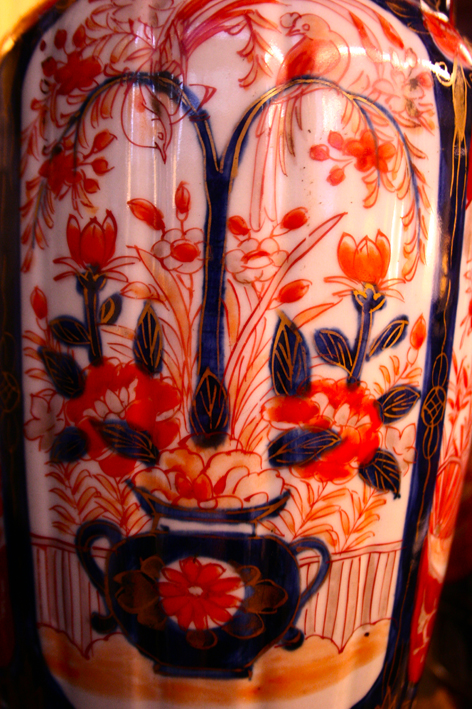 Pair Of Ribbed Imari Vases-photo-2