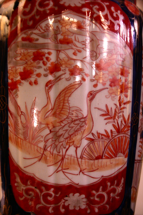 Pair Of Ribbed Imari Vases-photo-3