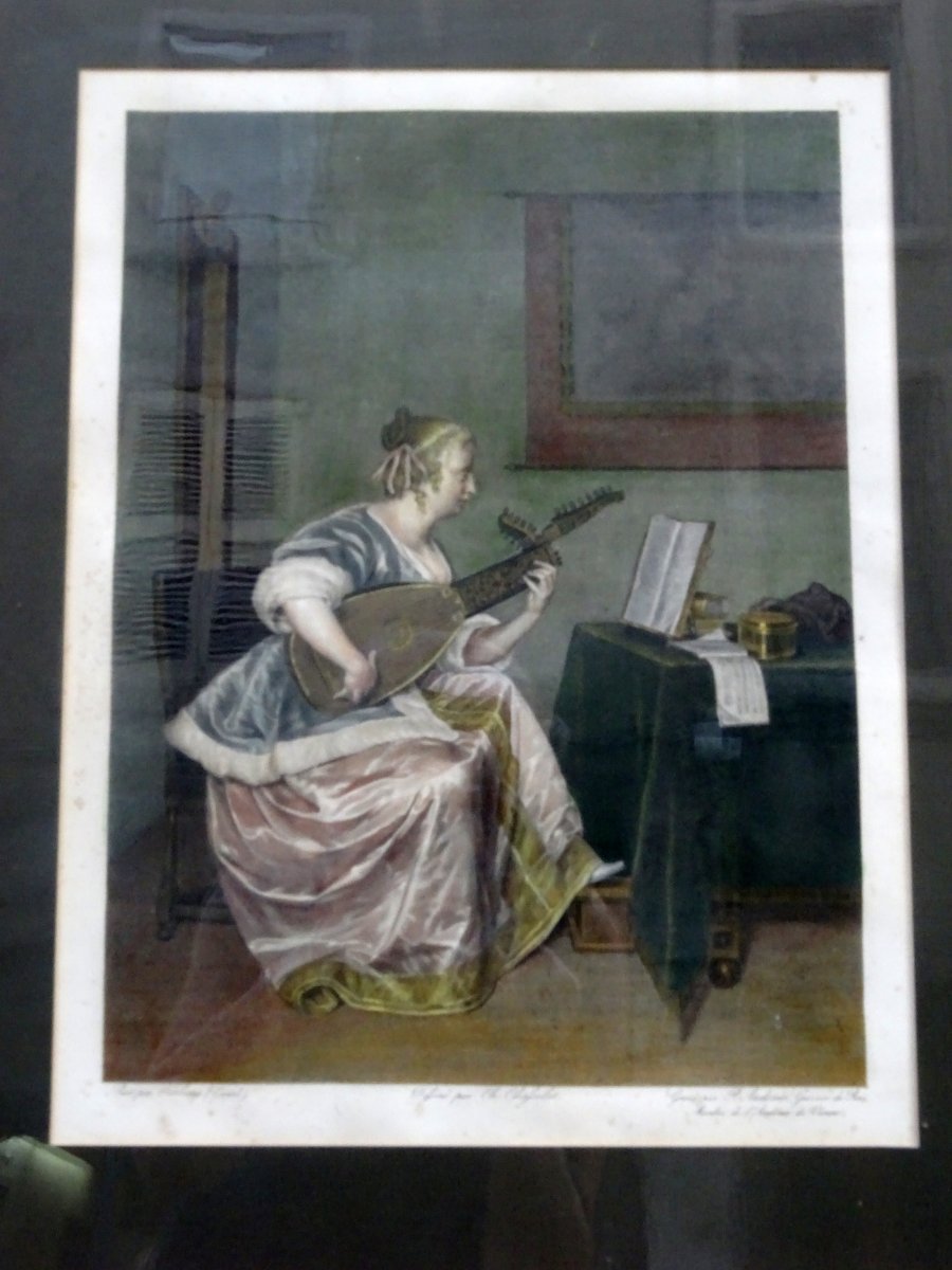 Gravure Musicienne Fin 18ème-photo-3