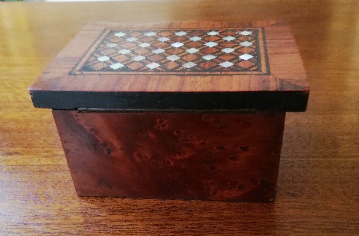 Small Box In Rosewood And Mother Of Pearl Late 19th-photo-4