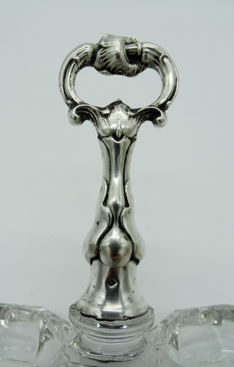 Salt And Pepper Shaker In Crystal And Silver 1900-photo-1
