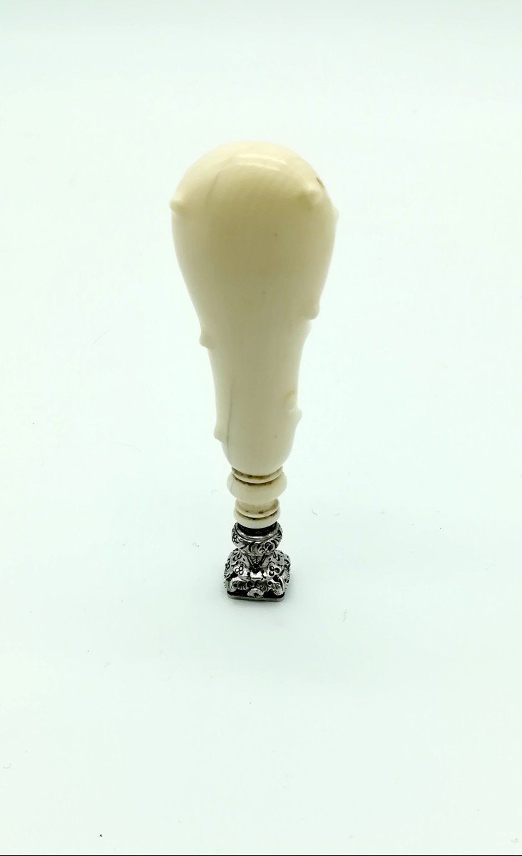 Seal In Ivory And Silver 1900/1920-photo-4