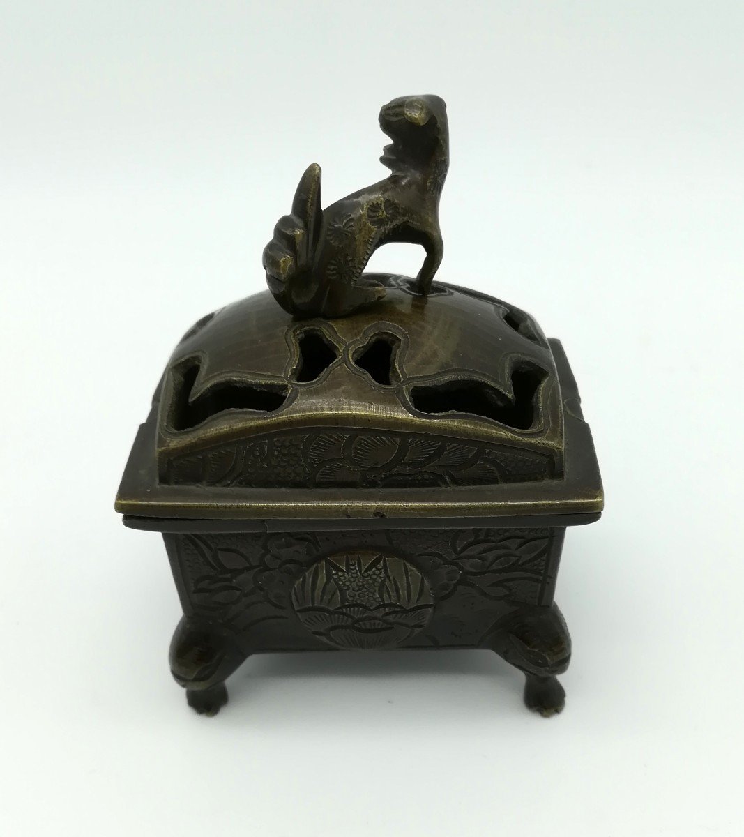 Small Perfume Burner In Bronze Japan 1900/1920-photo-2