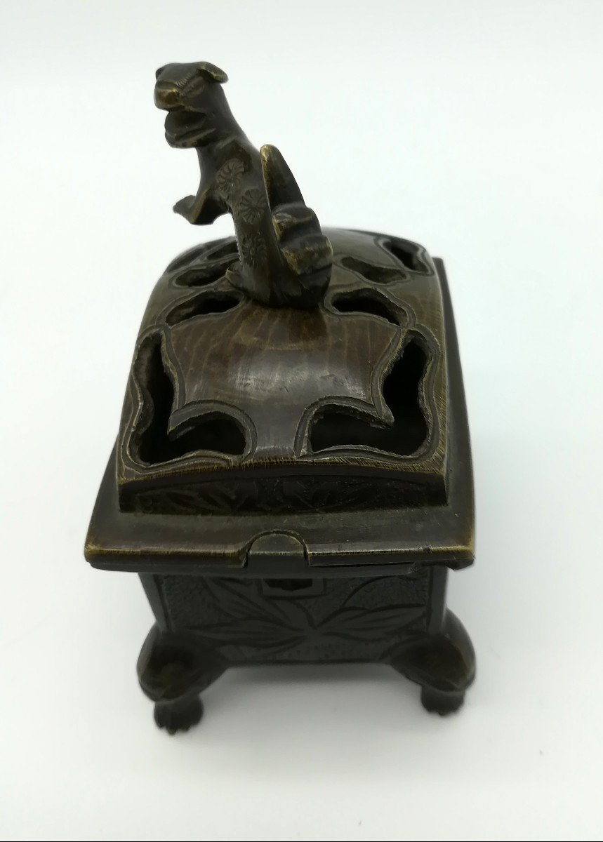 Small Perfume Burner In Bronze Japan 1900/1920-photo-3