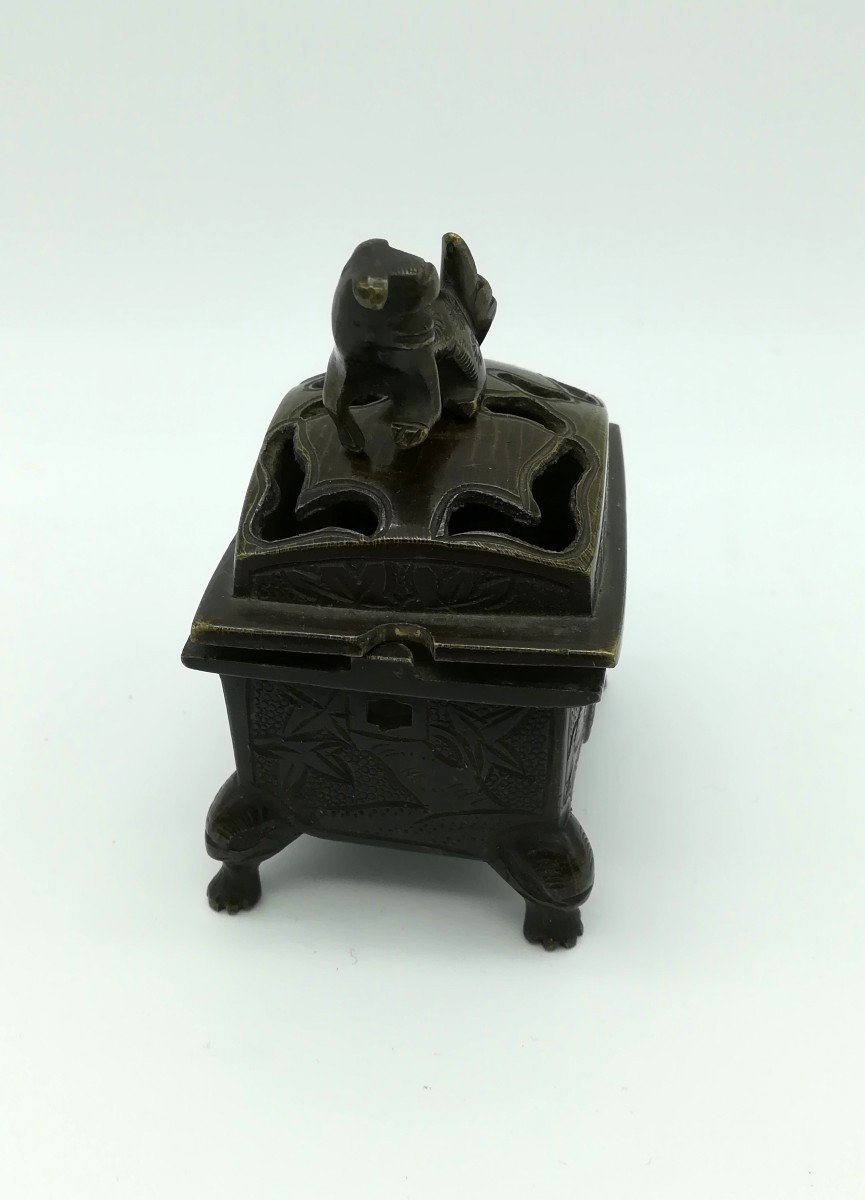 Small Perfume Burner In Bronze Japan 1900/1920-photo-1