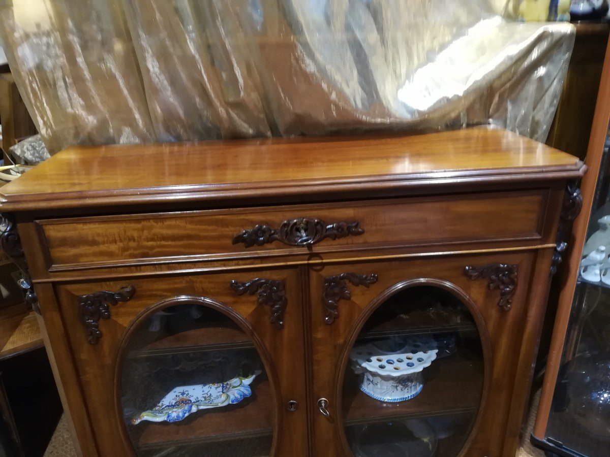 Mahogany Glass Sideboard 19th-photo-3