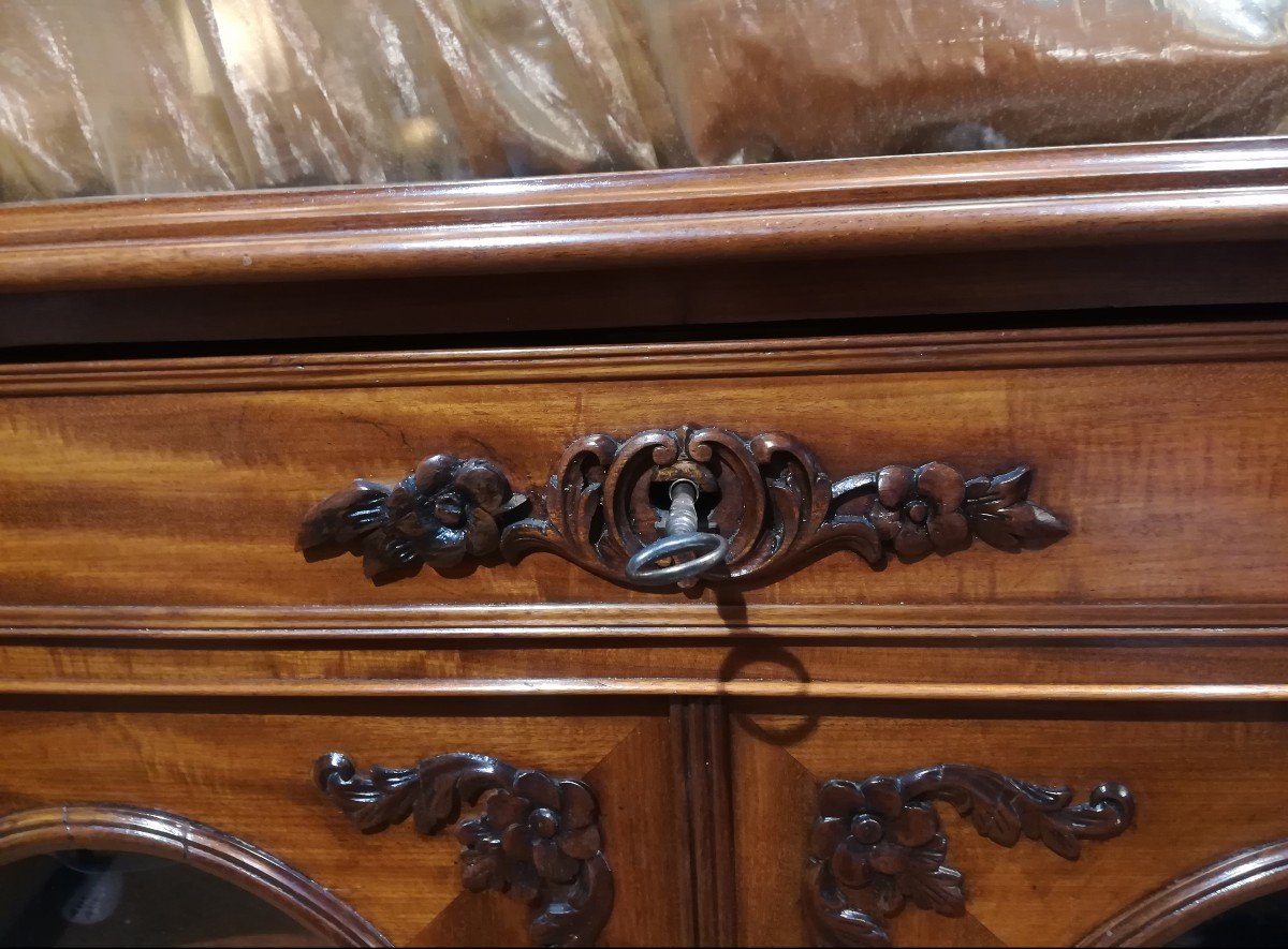 Mahogany Glass Sideboard 19th-photo-8