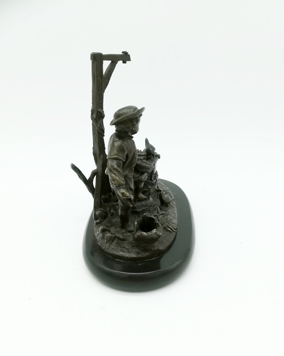 Inkwell In Bronze Late 19th-photo-1
