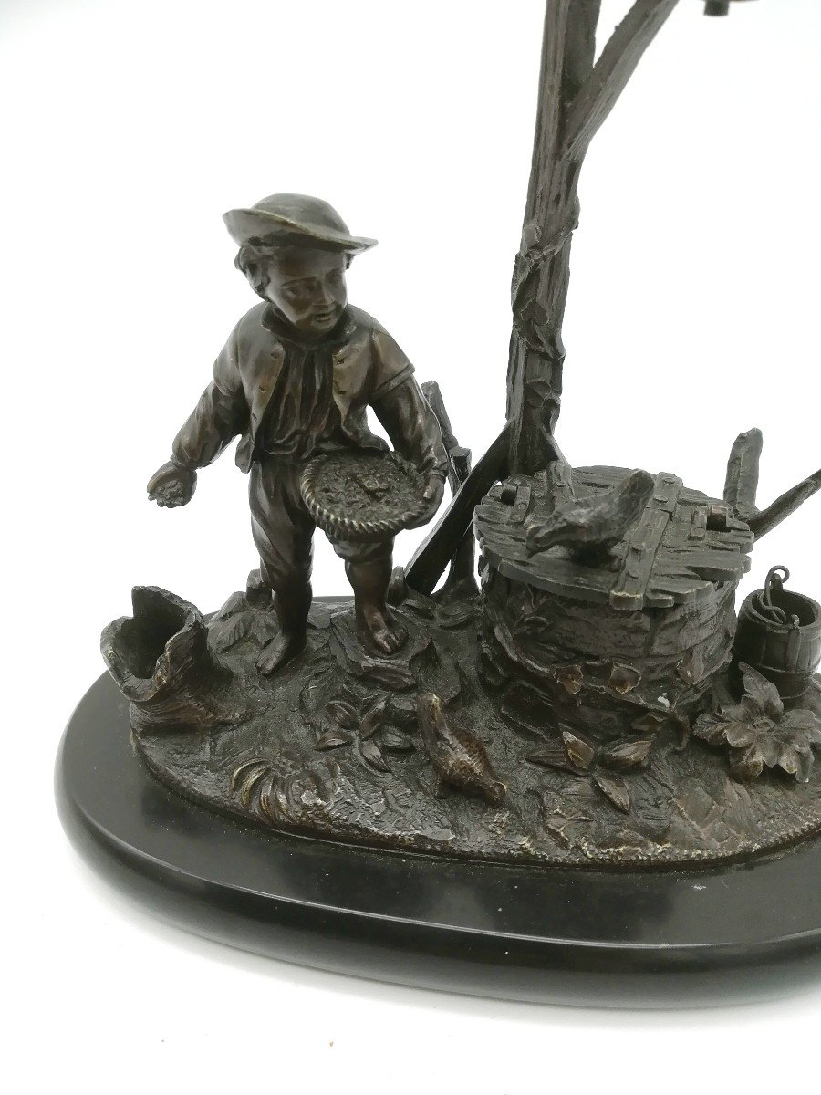 Inkwell In Bronze Late 19th-photo-3