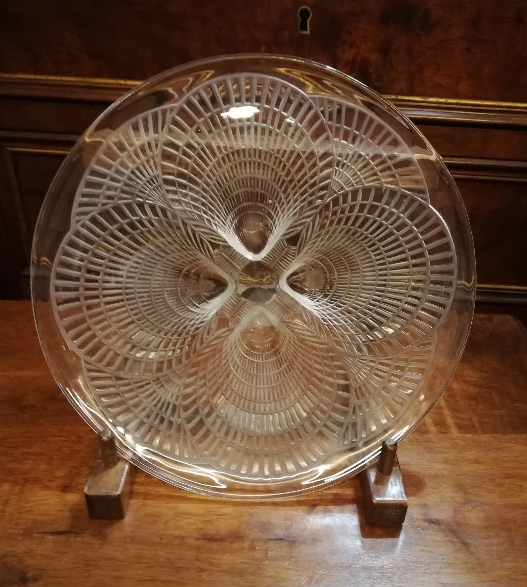 Centre De Table en cristal De R. Lalique 20ème