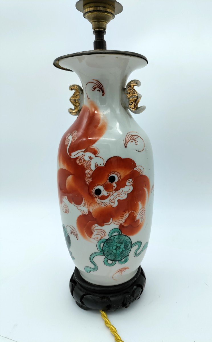 China Lion Lamp Period 1900