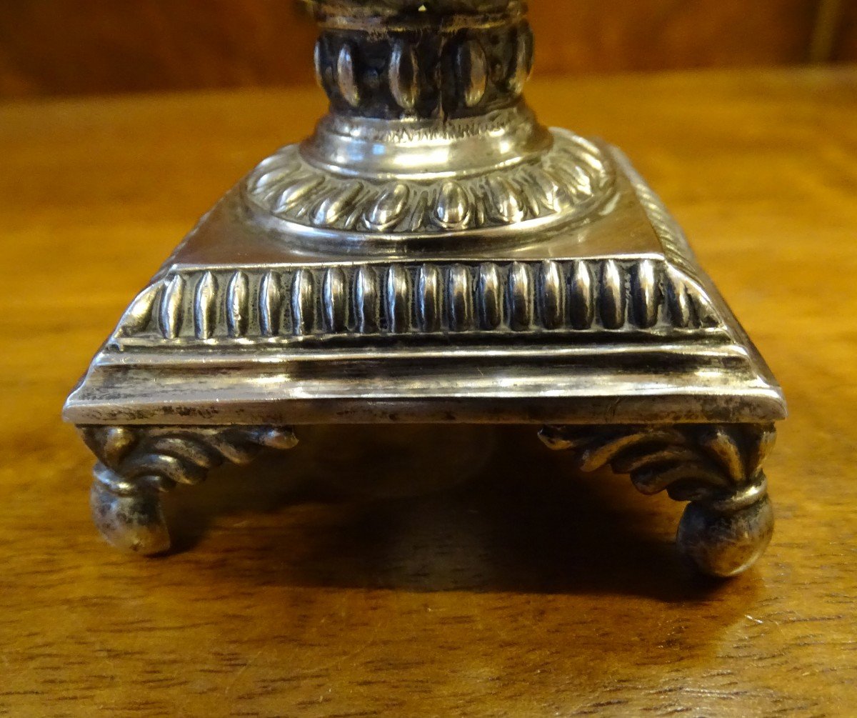 Pair Of Salt Shakers In Silver Restoration Period-photo-4
