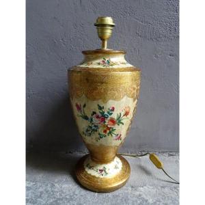 Lamp In Golden And Painted Plaster Years 50/60