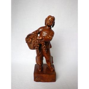 Statuette En Bois Vietnam - Indochine 1950