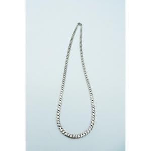 Collier Chaine Plate En Argent Années 60