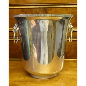 Champagne Bucket In Silver Metal Years 50/60