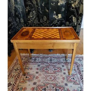 Petite Table De Jeux Grise Et Bois - WOGRSTOL - Bellamy