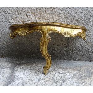 Wall Console In Gilded Wood Italy 1950s