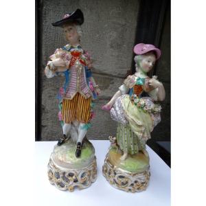 Pair Of Large Porcelain Statues 19 Th