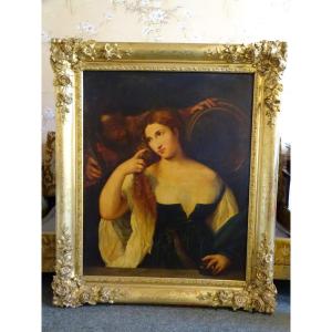 According To Titian Young Woman At Her Toilet 19th