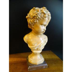 Bust Of A Little Bacchus Child In Terracotta 1st Half Of The 20th