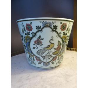 Villeroy & Boch cache-pot  au paon 20ème