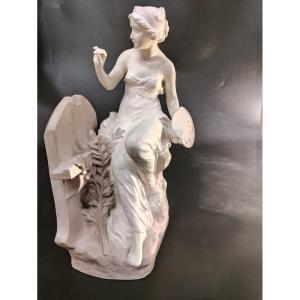 Friedrich Goldscheider Porcelaine Femme Peintre