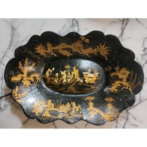 Corbeille papier mâché fin 19 ème/1900