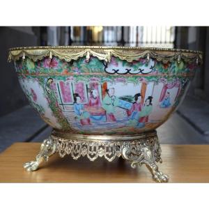 Chine coupe porcelaine  montée bronze XIXème
