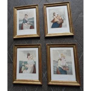 The Four Seasons Engravings 19th