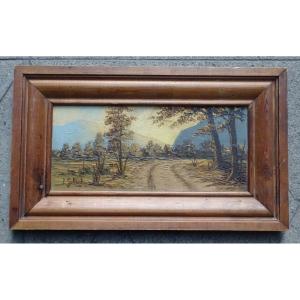 Paul Gobert Oil On Cardboard Landscape