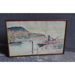 Port de Nice Aquarelle 1929