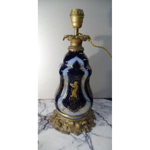 Lampe en Porcelaine et Régule Doré 19ème
