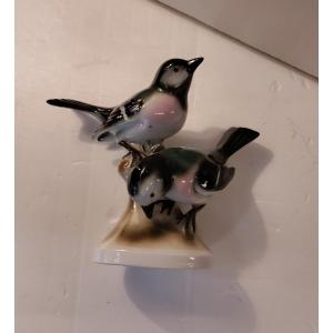 Couple rouge-gorge en porcelaine