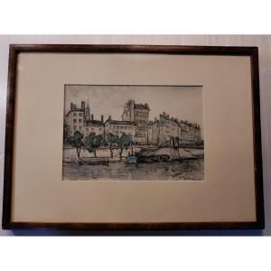 Guillard aquarelle quais de Saône